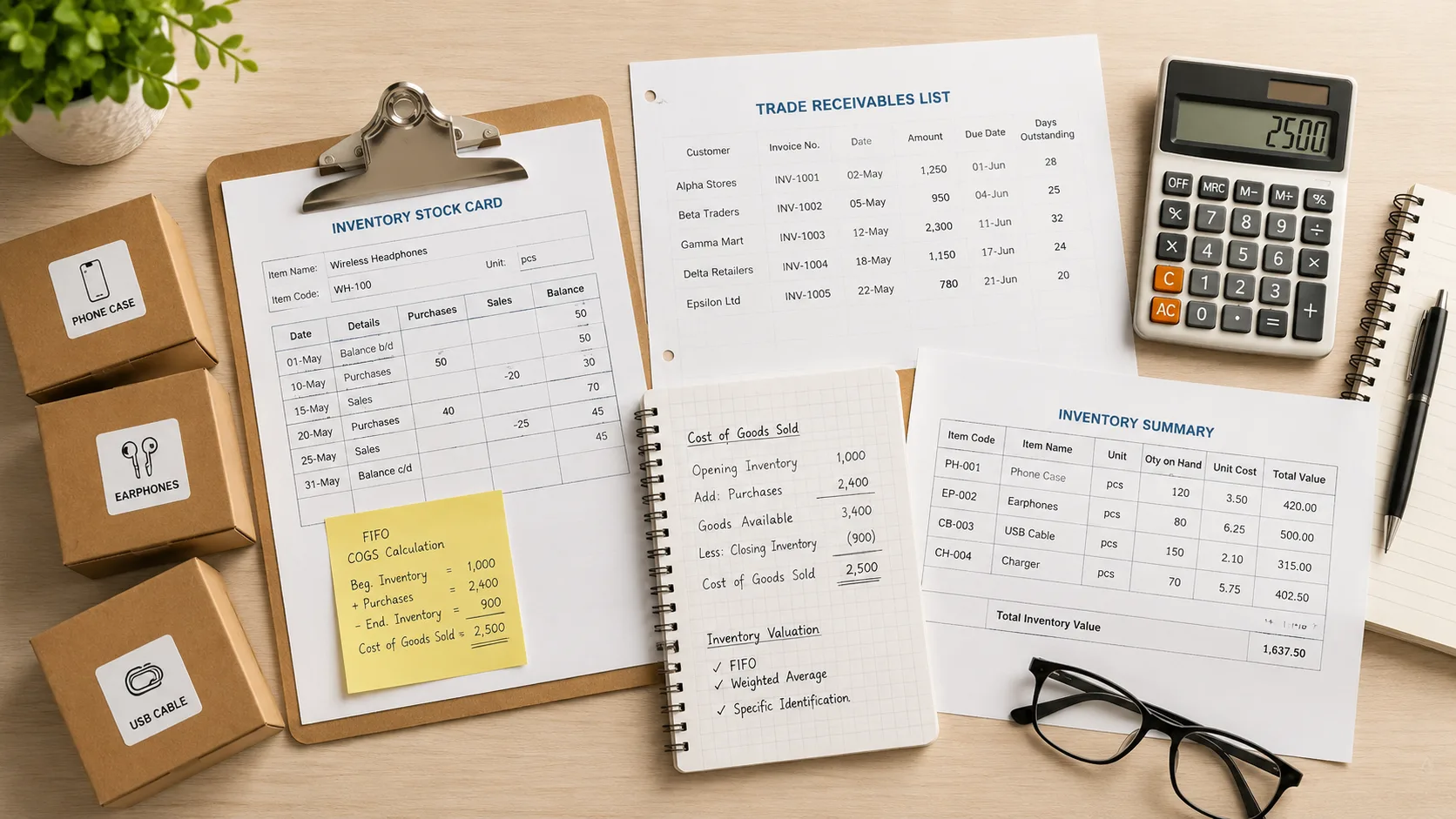 Inventories and Trade Receivables for N-Level POA